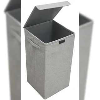 Dune Design 50L XXL Wäschekorb mit Deckel Grau - 30x30x60 Wäschesammler - Wäschebox Faltbar