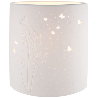 GILDE Prickel Lampe Tischlampe - Puste Blume - Dekoration - Höhe 20 cm, 32317, Weiß, Höhe 20,5 cm