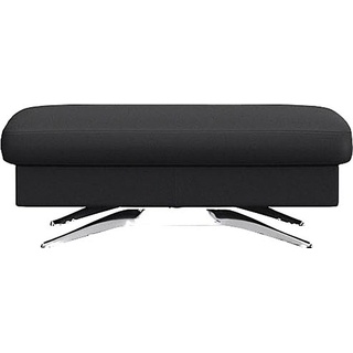 FLEXLUX Pouf Glow Sitzhocker, Polsterhocker, Hocker mit Stauraum, Fuß Alu schwarz