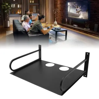 Schwarzes Aluminium-wandregal Für Projektor ‚Äì Stabiles Wandregal Für Tv-box, Router Und Dvd-player