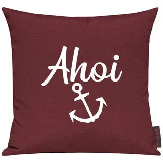 Shirtinstyle Sofakissen AHOI Anker, Größe 40 x 40cm, Farbe Rot