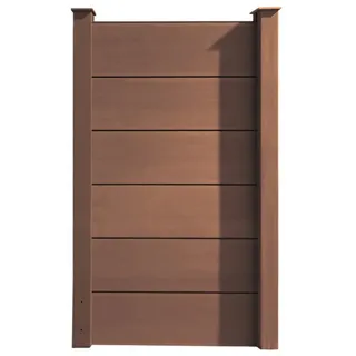 HORI Zaun HORI WPC Sichtschutzzaun Stecksystem, Gartenzaun witterungsbeständig, Robuster Gartenzaun, Modernes Lamellenzaun, Langlebiger Sichtschutz braun 1.80 cm