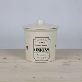 Vorratsdose Zwiebeltopf Aufbewahrungsdose Keramik Zwiebeln Deckel KITCHEN ONIONS - Blau