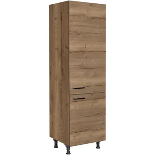 Nobilia Geräteumbauschrank Structura, Eiche dunkel, Holzwerkstoff, 1 Fächer, nur wie online abgebildet bestellbar, 60x216.6x58 cm, Blauer Engel, Pefc, Goldenes M, Made in Germany, DGM-Klimapakt, Küchen, Küchenmöbel, Küchenschränke, Geräteumbauschränke