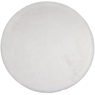 Mars & More Fellteppich Kuschelteppich Teddy Glatt Wollweiss waschbar rund Ø120 cm, Flor Teddy Soft