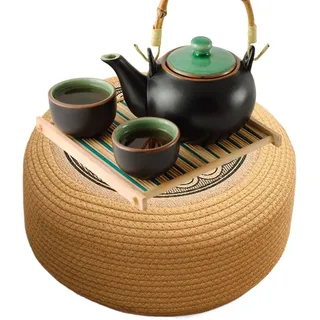 Rattan-Ottomane, wasserdichtes Bodenkissen für Tatami-Sitze, Terrasse, Deck, Garten, Pool und Küstenwohnen, mit strapazierfähigem Allwetter-Design und komfortablem Design, 20 cm