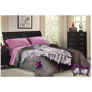 PETTI Artigiani Italiani Steppdecke für Einzelbett, 100% Made in Italy, Shabby Lila