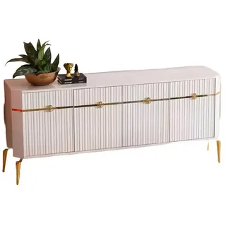 Xlmoebel Sideboard Elegante Holz Konsole mit Spiegel im modernen Designer-Look (Sideboard mit Spiegel, Sideboard + Spiegel), Hergestellt in Europa weiß