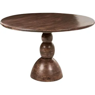 BELIANI Esstisch Dunkelbraun Mangoholz-Tischplatte und -Beine Rund ø 120 cm für 4 Personen Modernes Design Küchentisch Esszimmertisch Holztisch - Braun