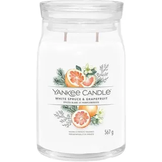 Yankee Candle White Spruce & Grapefruit große Kerze 567 g weiß
