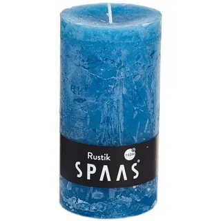 Spaas 8 Rustik-Stumpenkerzen, geruchlos, 70/130 mm, ± 60 Stunden, Türkis