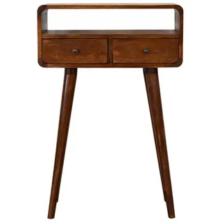 Artisan Furniture Konsolentisch, Braun, Holz, Echtholz,Mangoholz, Holz Optik, 2 Schubladen, Rechteckig, 60x90x30 cm, Wohnzimmer, Wohnzimmertische, Konsolentische