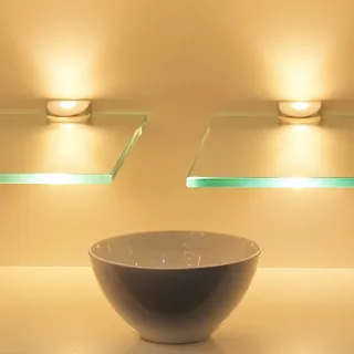kalb Material für Möbel LED Glasregal Wandpaneel Hängeregal Wandboard Wandregal Regal beleuchtet, Auswahl:Set - 600mm