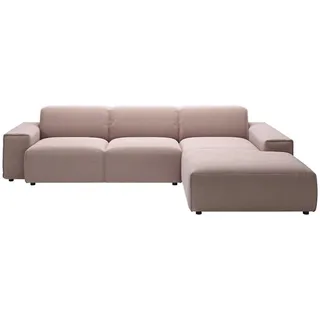 Pure Home Lifestyle Ecksofa 9125, Rosa, Kunststoff, 4-Sitzer, Ottomane rechts, L-Form, 300x189 cm, Goldenes M, Made in EU, Oeko-Tex® Standard 100, DGM-Emissionslabel, seitenverkehrt erhältlich, Hocker erhältlich, Wohnzimmer, Sofas & Couches, Wohnlandschaften, Ecksofas