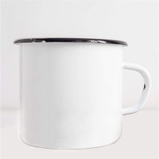 Emaille Tasse Weiß für Sublimationsdruck Rohling Blanko Kaffeebecher 12 oz 2er Pack