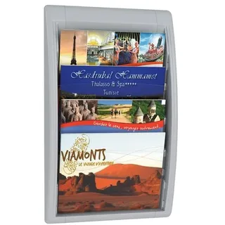 Paperflow Wandprospekthalter A4 quer 39,5 x 65,0 x 9,5 cm 1 St. Grau
