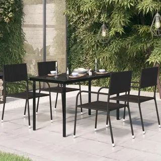 vidaXL Garten-Esstisch 140 x 70 x 74 cm Schwarz
