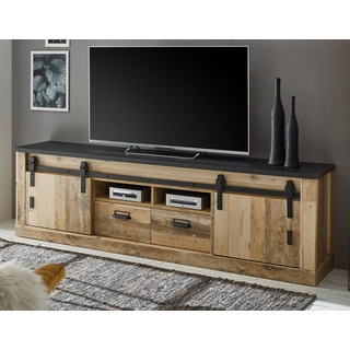 IMV Lowboard Stove (Flat-TV Unterschrank Used Wood, Breite 200 cm), mit Schiebetüren, Soft-Close beige
