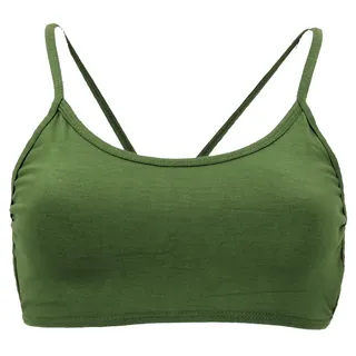 Guru-Shop T-Shirt Goa Psytrance Bikini Top, Boho Top, Pixi Yoga.. Festival, Ethno Style, alternative Bekleidung grün S/M