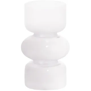 MINGZHE Hydrokulturvase aus Transparentem Glas, 17,8 Cm Große Farbige Glasvase für Blumen, Dreischichtige Blumenvase aus Glas für die Dekoration, Moderne Geometrische Glasvase für Zuhause,(Weiß)