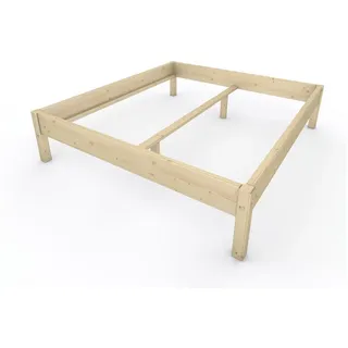 TUGA-Holztech Massivholzbett Holzbett Naturholzbett 180 x 200 cm 48 cm Bettgestell ohne Kopfteil, Br 70 80 90 100 120 140 160 180 200 Lg 200 220 H=38/48/58 cm 180 cm x 200 cm x 48 cm