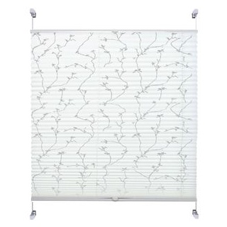 Liedeco Plissee Ranke, Klemmfix, ohne Bohren, 40 x 130 cm, halbtransparent, weiß