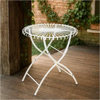 Hti-Living Gartentisch Ø 70 x 75 cm Weiß