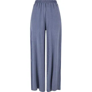 Stoffhose URBAN CLASSICS "Urban Classics Damen Ladies Viscose Resort Pants", Damen, Gr. XL, US-Größen, vintageblaupinstripe, 100% Viskose, kariert, relaxed fit, Hosen Stoffhose