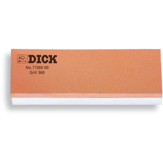 F. DICK Abziehstein, Schleifstein für Messer (Körnung 360 und 1000, 20x5x2,5 cm, Unterlegplatte, Winkelhalter) 71360000