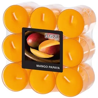 Papstar Duftteelichter, Mango-Papaya, Ø 38 mm · 24 mm, "Flavour", 6 x 18 Stück