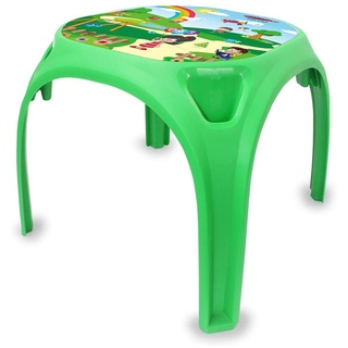 JAMARA 460750 - Kindertisch Zahlenspass XL - aus robustem Kunststoff, Indoor-Outdoor geeignet, Aufdruck auf der Tischplatte, abgerundete Kanten, rutschfeste Gummifüße, grün