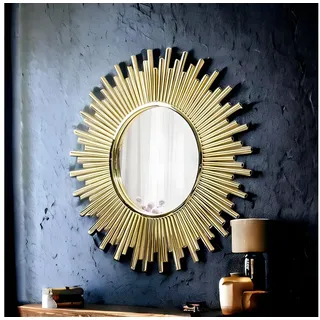 Xlmoebel Wandspiegel Wandspiegel Sonne mit goldfarbenem Rahmen und modernem Design (1-St), Made in Europa goldfarben