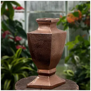 Antikas Fensterdekoration Aluminium Vase, Amphore, Mittel, Vase, Kupferfarbend rot