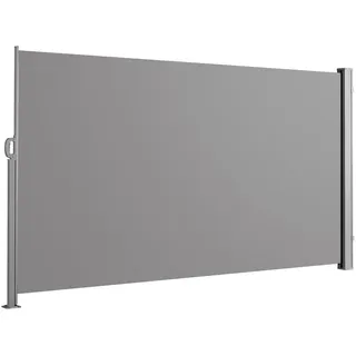 Svita Seitenmarkise ausziehbar Sichtschutz Balkonmarkise Sichtschutz Sonnenschutz UV50+ 280g/m2 300x180cm Hellgrau