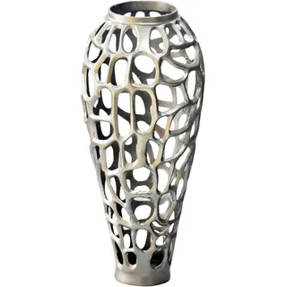 FineBuy FineBuy, Vase in Silber / Aluminium / 24x24x60 | Gr.: onesize