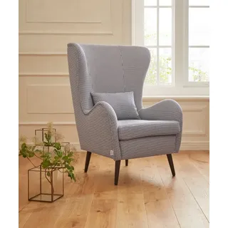 OTTO home Sessel Salla auch in Fellimitat und Feincord, viele Bezugsarten, Ohrensessel, wahlweise mit oder ohne Hocker; großer Sessel: Maße B/T/H: 78/94/118cm beige|schwarz