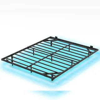 Costway Metallbett 200 x 160 cm mit Led-Leuchten & Fernbedienung,