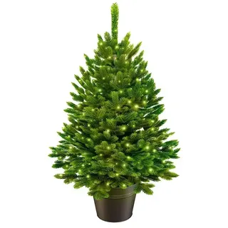artitree Künstlicher Weihnachtsbaum Nordfichte im Topf LED 40 cm