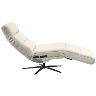 KAWOLA Relaxliege ALINA Cord 80 x 80 x 200 cm Cremeweiß mit Kissen