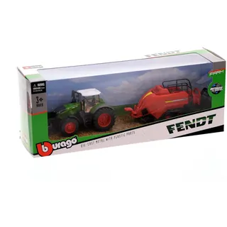 Bburago - Fendt Traktor mit Anhänger (10cm)