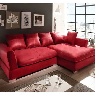 Design Couchgarnitur Rot Big Sofa K-Leder EckSofa Wohnlandschaft Megasofa Rechts