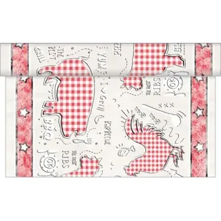 sovie HOME Tischläufer BBQ 40 x 480 cm Rot/Beige