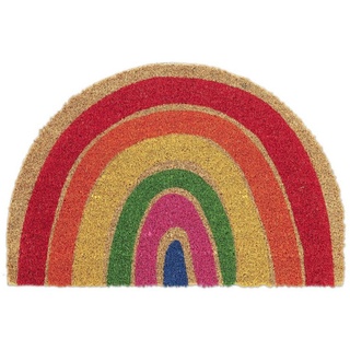 Fußmatte Kokos Fußmatte Regenbogen, relaxdays, Höhe: 15 mm blau|grün|rot