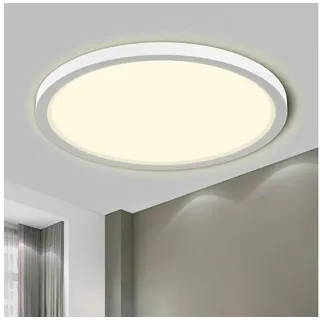 lqwell LQWELL® Deckenleuchte LED Deckenlampe, IP44 Wasserfest Badlampe Rund Flach 18W 4000K 1600LM Modern Schlicht Lampe Dünn für Wohnzimmer Badezimmer...