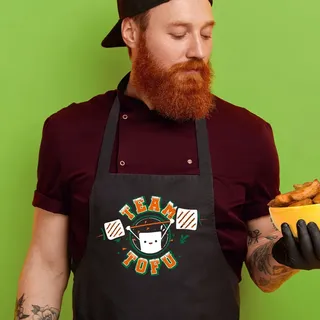 Monsterzeug Grillschürze Achtung Team Tofu Motiv - Kochschürze für Männer