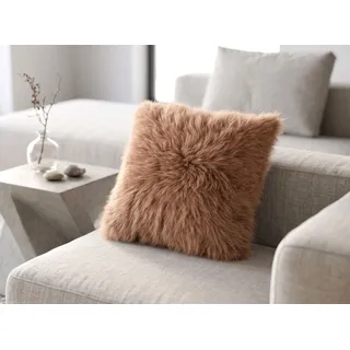 KUHFELL online & NOMAD Fellkissen KASCHMIR ZIEGENFELL KISSENBEZUG 50 x 50 cm IN DIVERSEN FARBEN, echtes Fell braun