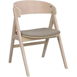 Stuhl Waterton 2er Set, Eiche Whitewash, skandinavisch gepolstert, braun, FSC-zertifiziert