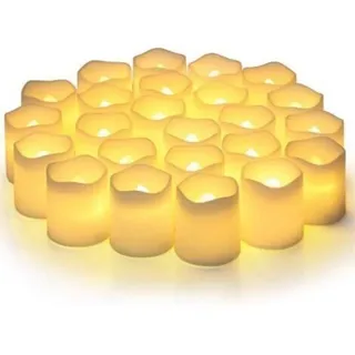 Flammenlose Votivkerzen, Flackernde Elektrische Kerzen Ohne Flamme, Set Mit 24 Batteriebetriebenen Led-teelichtern Mit Über 200 Stunden Brenndauer, Warmweiß, Für Hochzeiten, Tischdekorationen, Hallowe