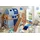 90 x 200 cm Buche massiv natur hellblau-dunkelblau