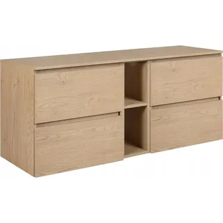 Rodan Waschbeckunterschrank, Eiche Artisan, Holz, Rechteckig, 140x62x46 cm, Badezimmer, Badezimmerschränke, Waschbeckenunterschränke